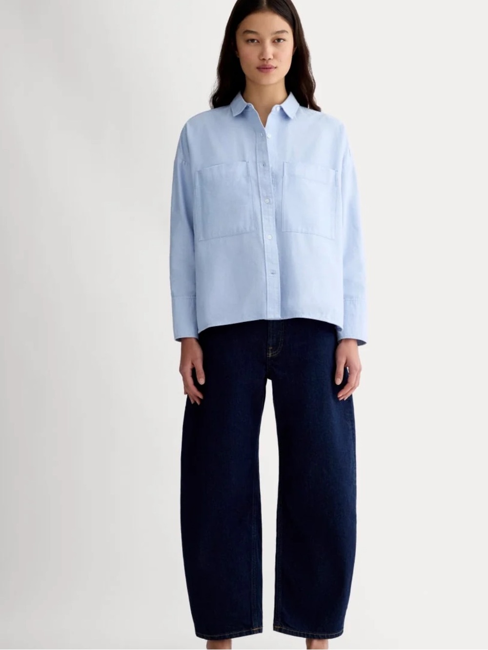 EVERLANE Woman’s The Boxy Oxford  Light Blue Organic Cotton M